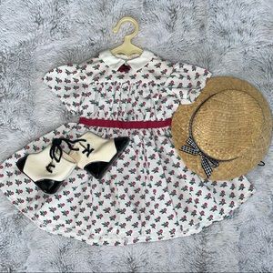 American Girl Doll- Addy Summer Dress & Straw Hat